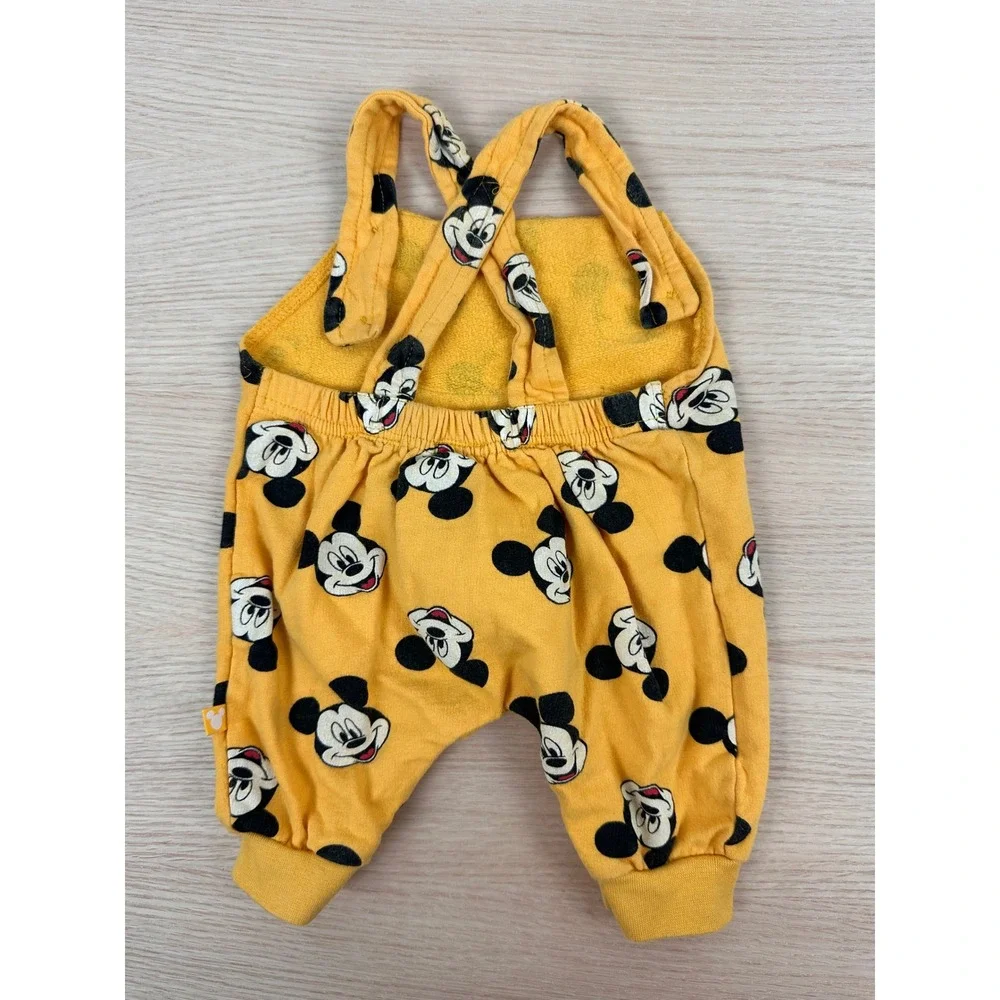 Disney Baby Mickey Mouse Yellow‎ Overalls Romper Infant 0-3 Months